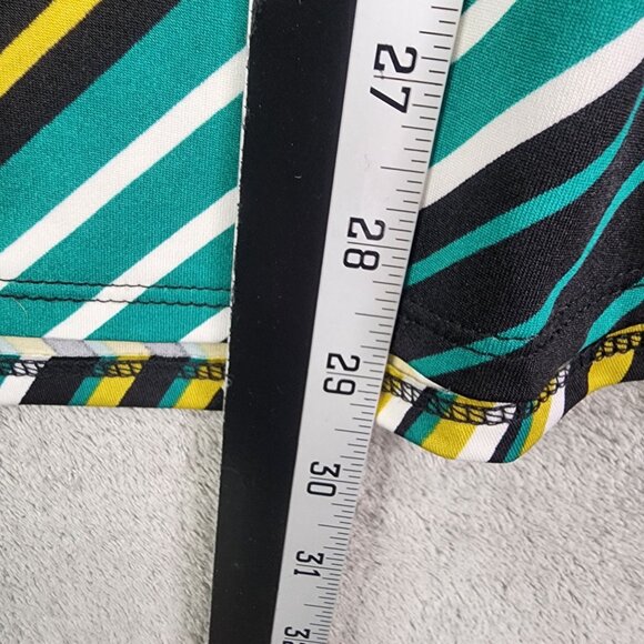 Women's Colorful Striped Blouse Top Grommet Detail Est. 1946 Long Sleeve XL - Picture 9 of 10